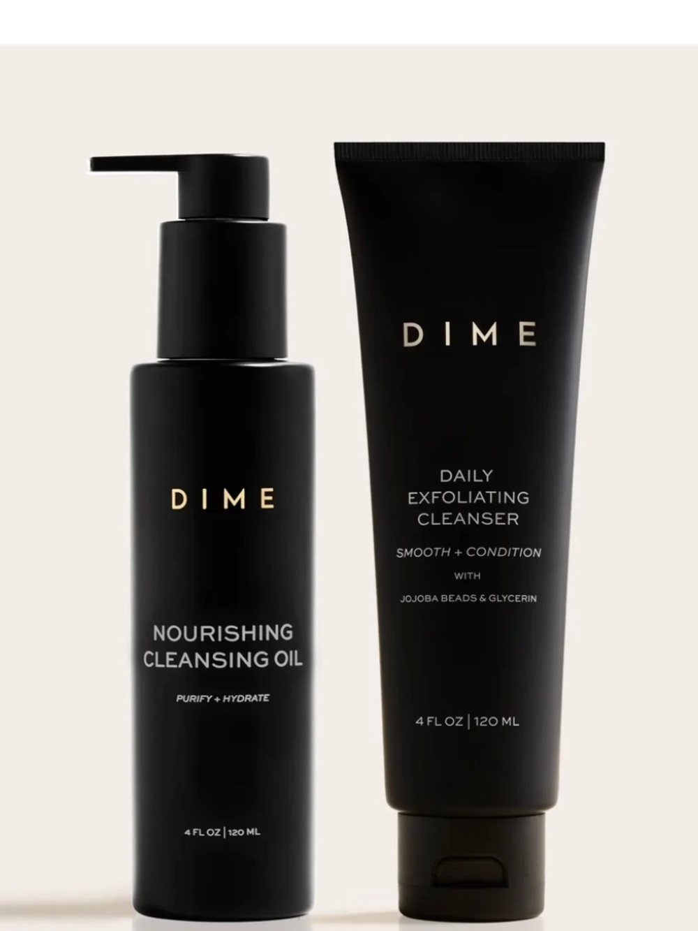 Dime double cleanse Nourishing Cleansing Oil & daily exfoliating cleanser $53